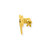 14K Yellow Gold & Rhodium Solid Satin Polished Heart Pin