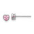 Sterling Silver Rhodium-plated Polished Pink CZ Heart Childrens 13in w/2in Ext. Necklace & Stud Earring Set