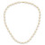 14K Yellow Gold 7-8mm White Freshwater Cultured Pearl Necklace and Bead Post Earring Set