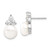 Sterling Silver Rhodium-plated 9-10mm Coin Freshwater CulturedPearl CZ Earring/Necklace Set