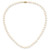14K Yellow Gold 7-8mm Near Round White Freshwater Cultured Pearl Necklace & Button Earring Set
