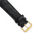 20mm Black Snake Grain Leather Gold-tone Buckle Watch Band