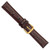 Image of 16mm Brown Ostrich Grain Leather Gold-tone Buckle Watch Band