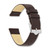 19mm Smooth Flat Brown Leather Silver-tone Buckle Watch Band