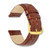 20mm Havana Crocodile-Style Grain Leather Dark Stitch Gold-tone Buckle Watch Band