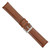 Image of 24mm Long Havana Sport Leather White Stitch Silver-tone Buckle Watch Band