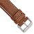 Image of 24mm Long Havana Sport Leather White Stitch Silver-tone Buckle Watch Band