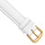 15mm White Smooth Leather Gold-tone Buckle Watch Band