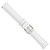 Image of 14mm White Smooth Leather Silver-tone Buckle Watch Band