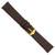 19mm Smooth Flat Brown Leather Gold-tone Buckle Watch Band