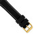 18mm Black Silicone White Stitch Gold-tone Buckle Watch Band
