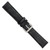 20mm Black Snake Grain Leather Silver-tone Buckle Watch Band