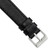 16mm Black Genuine Calf Leather Silver-tone buckle Watch Band