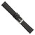 18mm Black Genuine Calf Leather Silver-tone Buckle Watch Band
