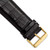 Image of 26mm Black Crocodile-Style Grain Leather Chrono Gold-tone Buckle Watch Band