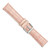 22mm Pink Crocodile-Style Grain Leather Chrono Silver-tone Buckle Watch Band