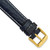 Image of 16mm Navy Sport Leather White Stitch Gold-tone Buckle Watch Band