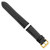 Image of 24mm Short Black Leather White Stitch Gold-tone Buckle Watch Band
