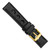 Image of 18mm Black Grand Prix Leather Black Stitch Gold-tone Buckle Watch Band