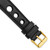 Image of 18mm Black Grand Prix Leather Black Stitch Gold-tone Buckle Watch Band