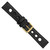 Image of 20mm Black Grand Prix Leather White Stitch Gold-tone Buckle Watch Band