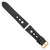 Image of 24mm Black Grand Prix Leather White Stitch Gold-tone Buckle Watch Band