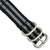 Image of 18mm Two-Piece Black/Grey Stripe Ballistic Nylon Steel Buckle Watch Band