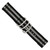 Image of 22mm Two-Piece Black/Grey Stripe Ballistic Nylon Steel Buckle Watch Band