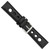 Image of 24mm Black Grand Prix Leather Black Stitch Silver-tone Buckle Watch Band