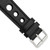 Image of 24mm Black Grand Prix Leather Black Stitch Silver-tone Buckle Watch Band