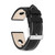Image of 24mm Black Grand Prix Leather White Stitch Silver-tone Buckle Watch Band