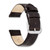Image of 12mm Dark Brown Flat Alligator-Style Grain Leather Silver-tone Buckle Watch Band