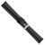 Image of 18mm Long Black Oil Tanned Leather White Stitch Silver-tone Buckle Watch Band