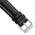 Image of 18mm Long Black Oil Tanned Leather White Stitch Silver-tone Buckle Watch Band
