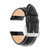 Image of 20mm Long Black Oil-tanned Leather White Stitch Silver-tone Buckle Watch Band