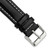 Image of 20mm Long Black Oil-tanned Leather White Stitch Silver-tone Buckle Watch Band