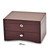 Image of Luxury Giftware Matte Mahogany Finish Poplar Veneer 1-drawer w/Hidden Storage Locking Wooden Jewelry Chest