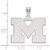 10K White Gold Michigan (University Of) Large Pendant by LogoArt (1W004UM)