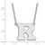 18" 10K White Gold Rutgers Large Pendant w/ Necklace by LogoArt