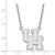 18" 10K White Gold University of Houston Large Pendant w/ Necklace by LogoArt