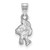 Image of 10K White Gold Iowa State University Small Pendant by LogoArt (1W016IAS)