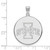 Image of 10K White Gold Iowa State University XL Disc Pendant by LogoArt (1W042IAS)