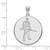 Image of 10K White Gold West Virginia University XL Disc Pendant by LogoArt (1W058WVU)