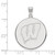 10K White Gold University of Wisconsin XL Disc Pendant by LogoArt (1W085UWI)