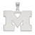 Image of 14K White Gold Michigan (University Of) Large Pendant by LogoArt (4W004UM)