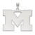 Image of 14K White Gold Michigan (University Of) XL Pendant by LogoArt (4W005UM)