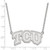 18" 14K White Gold Texas Christian University Lg Pendant Necklace LogoArt 4W006TCU