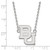 18" 14K White Gold Baylor University Large Pendant w/ Necklace by LogoArt 4W014BU-18