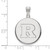 14K White Gold Rutgers Large Disc Pendant by LogoArt (4W020RUT)