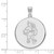 Image of 14K White Gold Iowa State University XL Disc Pendant by LogoArt (4W039IAS)